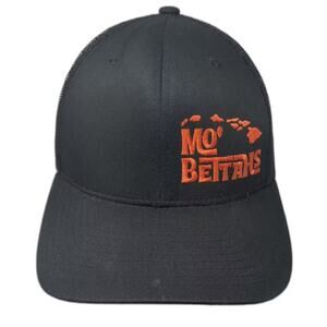 815 Kamel Trucker Hat Black Orange OS Mo' Bettahs Hawaii Mesh Snapback